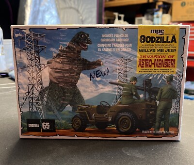 2020 MPC GODZILLA Army Jeep 1:25 Scale Model Kit (MPC882) New Sealed-image