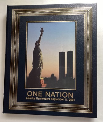 Book One Nation America Remembers September 11, 2001 Leather Bound.-image