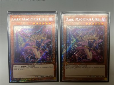 2x Yugioh Dark Magician Girl 7th Art RA04-EN107 Platinum Secret Rare 1st Edition-image