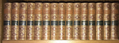 LEATHER Set;  WORKS OF CHARLES DICKENS! Complete Victorian Bindings 1875-image