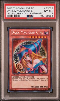 YUGIOH PSA 8 Dark Magician Girl LCYW-EN022 Secret Rare 1st Edition *0554-image