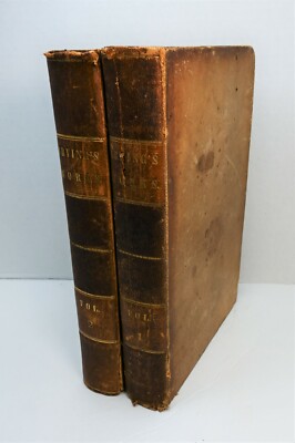 RARE - 2 v Set Works of Washington Irving 1840 First Ed Calf - Early Complete wk-image