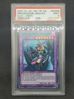 Yugioh PSA 9 MINT Dark Magician Girl the Dragon Knight (Green) DLCS-EN006 1st-image