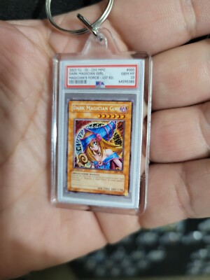 NOVELTY KEYCHAIN Yugioh Dark Magician Girl 1st Edition NOT ACTUAL CARD, GAG GIFT-image