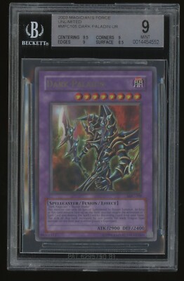 2003 Yu-Gi-Oh! Magician's Force DARK PALADIN MFC-105 Ultra Rare Unlimited BGS 9-image