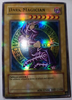 Yugioh Dark Magician SDY-006  Ultra Rare Misprint FULL HOLO BLEED!-image