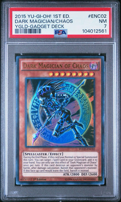 Yugioh 1st Edition YGLD-ENC02 Dark Magician of Chaos Ultra Rare. PSA 7.-image