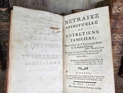 1772 - SPIRITUAL RETREAT OR FAMILIAR CONVERSATIONS - With Monastery Inscription-image