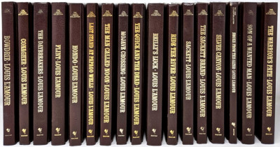 Louis L'Amour Collection Leatherette 1980s 1990s Bantam Western Novels 17 Books-image