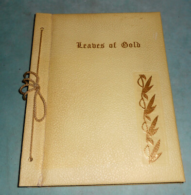 Leaves Of Gold Book 1948 Rare GOLD Cover Vintage Anthology of Prayers-image