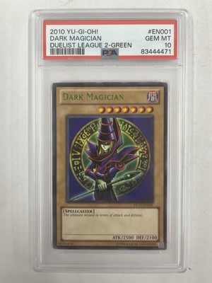 Yu-Gi-Oh! EN001 Dark Magician Duelist League 2-Green RARE PSA 10-image
