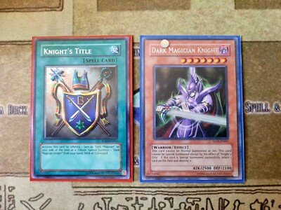 YUGIOH TCG DARK MAGICIAN KNIGHT + KNIGHTS TITLE ROD PARALLEL SECRET UNLIMITED NM-image