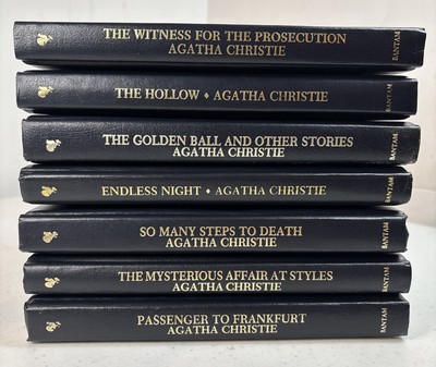 Lot of 7 THE AGATHA CHRISTIE MYSTERY COLLECTION Books Bantam Leatherette-image