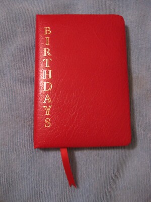Mint Geoffrey Parker Red Leather Bound Birthdays Book-image