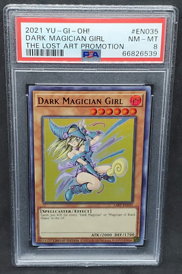 Yugioh PSA 8 NM-MT Dark Magician Girl LART-EN035 Lost Art Ultra Rare Promo-image