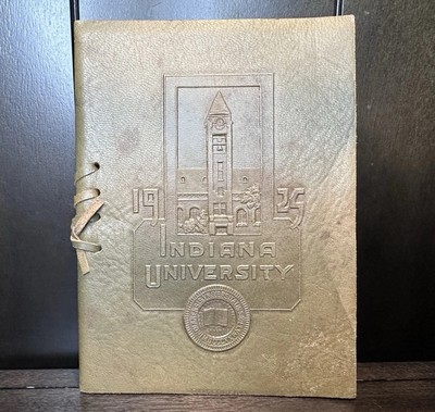 1925 Indiana University Graduation Commencement Booklet Program Leather Bound-image
