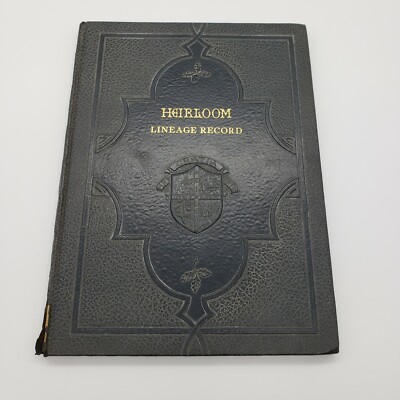 Rare 1935 Heirloom Lineage Record Copy 3973 Leather Bound Antique Genealogy Good-image