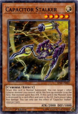 YGO-3x-Near Mint-Capacitor Stalker - SP18-EN007 - Starfoil Rare - 1st Edition-St-image