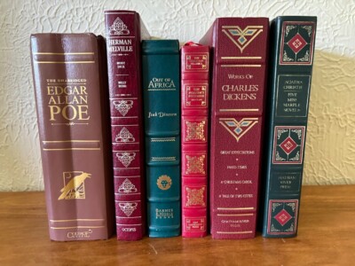 Collection of 6 Decorative Leather Bound HC Books Various Timeless Authors-image