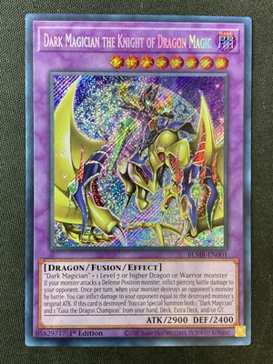 Yugioh BLMR-EN001 Dark Magician the Knight of Dragon Magic 1st Ed Secret Rare NM-image