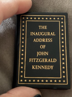 Mini Rare Vintage Leather Bound Inaugural Address  Book -image