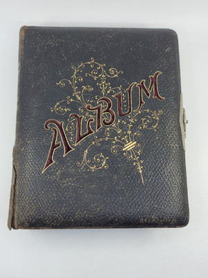 1800s Antique CDV Cabinet Card Leather Bound Photo Album Estate Cleanout Find PA-image