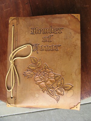 Antique Order Of Job’s Daughters Leather Bound Member Of Honor Book-image