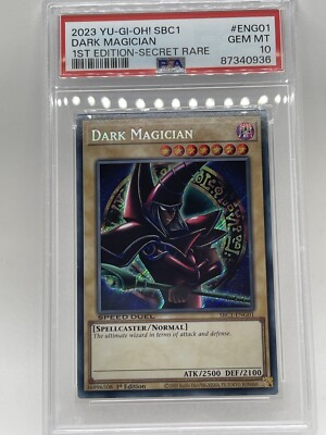 Dark Magician PSA 10 GEM MINT 💎 Secret Rare SBC1-ENG01 Speed Duel 1st Ed Yugioh-image