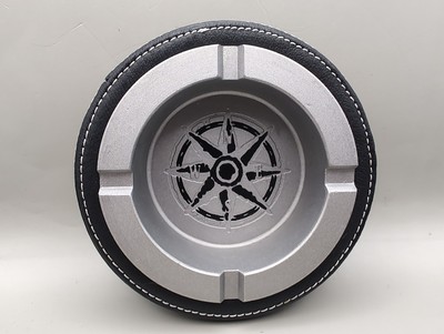Marlboro Leather Bound Pewter Compass Ashtray Round-image