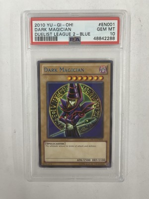 Yu-Gi-Oh! EN001 Dark Magician Duelist League 2-Blue RARE PSA 10-image