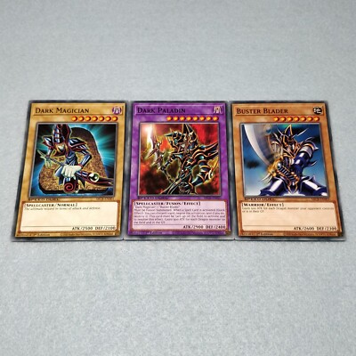 Yugioh Dark Paladin + Dark Magician + Buster Blader 1st Ed 3 Card Set NM SBCB-image