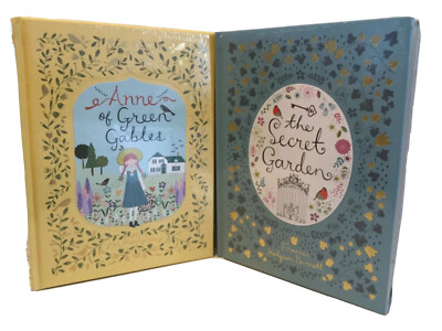 ❤️SET OF 2 Leather Bound Books THE SECRET GARDEN / ANNE OF GREEN GABLES  NEW -image