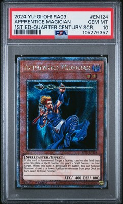 2024 YU-GI-OH! RA03-QUARTER CENTURY BONANZA #EN124 APPRENTICE MAGICIAN PSA 10-image