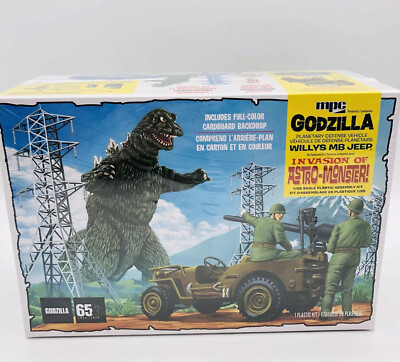 MPC Godzilla Planetary Defense Vehicle Willys MB Jeep 1/25 Scale Model Kit New-image