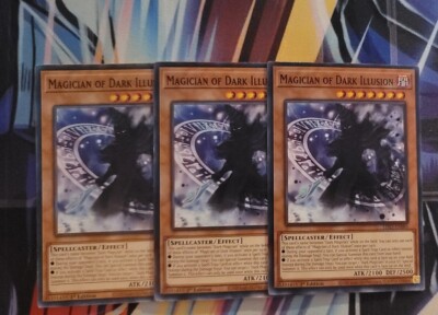 Yugioh 3x Magician Of Dark Illusion Common Playset 1st Edition -image