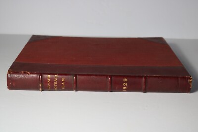 LEATHER BOUND 1929 HARVARD FOOTBALL Book 9 PROGRAM YALE DARTMOUTH FLORIDA ARMY +-image