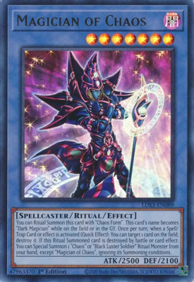 3x YUGIOH LDS3-EN089 MAGICIAN OF CHAOS ULTRA RARE NEAR MINT (NM)-image