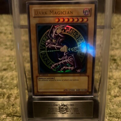 ARS 9 Mint Dark Magician SDY-006 1st Edition Ultra Rare Holo YuGiOh Card English-image