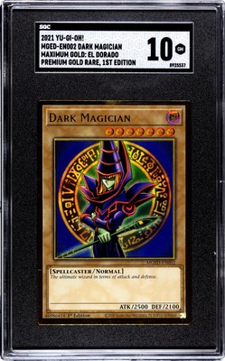 SGC 10 Yu-Gi-Oh Dark Magician MGED-EN002 Premium Gold Rare Near Mint 1st Edition-image