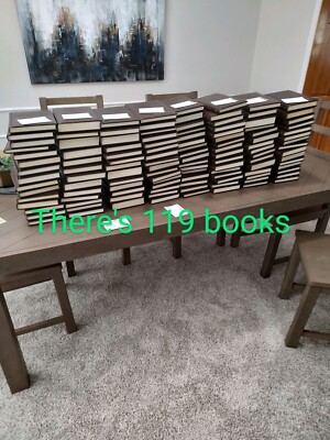 Large Lot 119 Louis L’Amour Leatherette Collection Brown Hard Cover Bantam Set-image