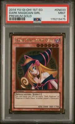 [2014] YU-GI-OH! - 1st Ed - Dark Magician Girl - PGLD-EN033 - PSA 9 - MINT!-image