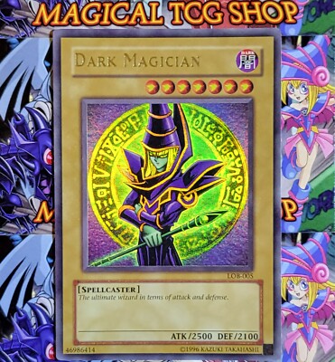 Yugioh Dark Magician LOB-005 Ultra Rare Original Print Konami 2002 NM-image