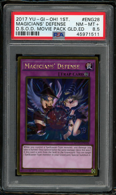 2017 YU-GI-OH!  MVP1-ENG28 MAGICIANS' DEFENSE 1ST EDITION-PSA 8.5 NM-MINT+ Gold✨-image