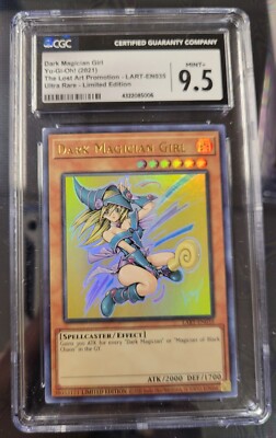CGC 9.5 2021 LART-EN035 Yu-Gi-Oh Dark Magician Girl Limited Ed. Lost Art Promo-image