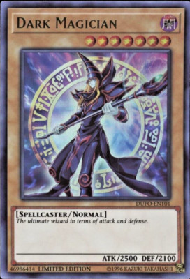 Ltd Ed Dark Magician Ultra Rare Yu-Gi-Oh! Card DUPO-EN101 EXCELLENT-image