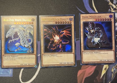 Yugioh Blue-Eyes Red-Eyes Dark Magician Card Set Legendary Collection LCO1 NEW-image