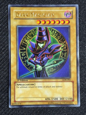 yugioh Asian English Dark Magician LOB-005 1st Edition Ultra Rare from Japan-image