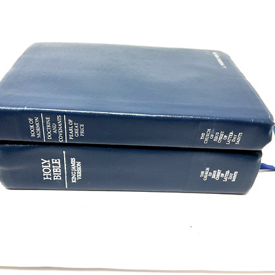 The Book Of Mormon Triple With King James Holy Bible 1981 Leather Bound Case -image
