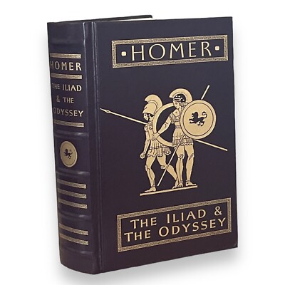 THE ILIAD AND THE ODYSSEY by HOMER Collectible Hardcover Leather Bound B&N, 1999-image