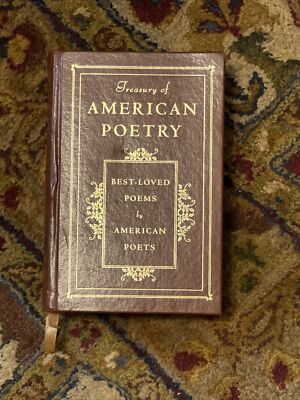 Treasury OF AMERICAN POETRY BOOK LOVED POEMS ANTIQUE RARE CLASSIC LEATHER BOUND -image